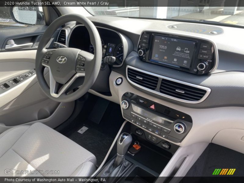 Cream White Pearl / Gray 2020 Hyundai Tucson SEL AWD