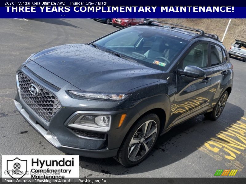 Thunder Gray / Black 2020 Hyundai Kona Ultimate AWD