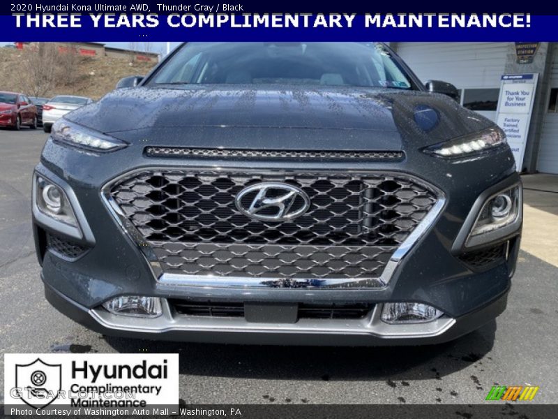 Thunder Gray / Black 2020 Hyundai Kona Ultimate AWD