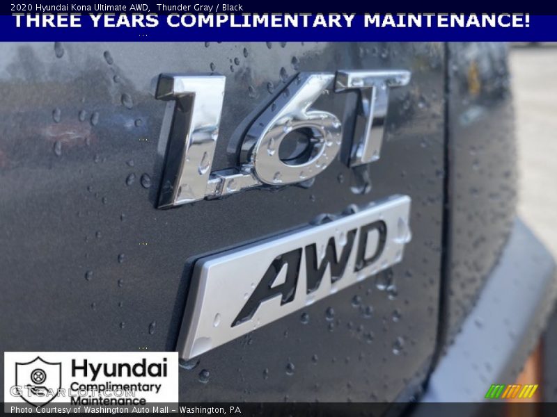 Thunder Gray / Black 2020 Hyundai Kona Ultimate AWD
