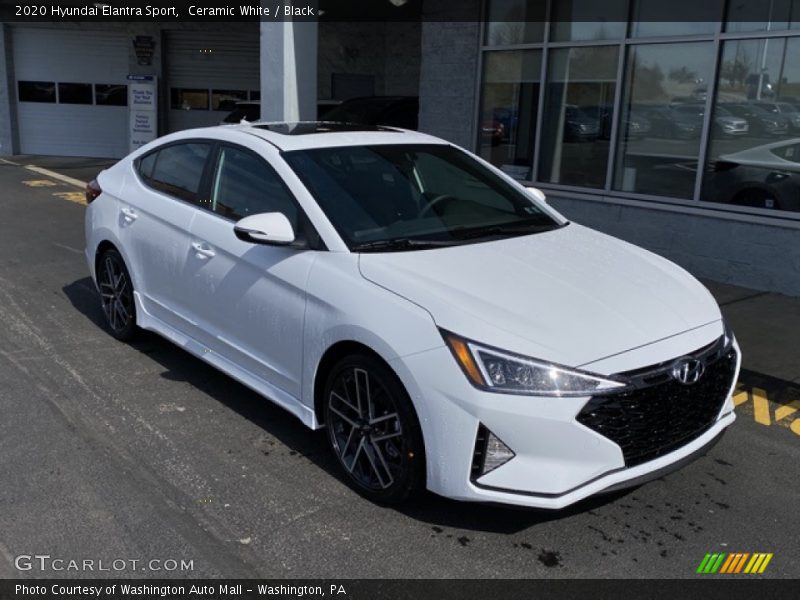 Ceramic White / Black 2020 Hyundai Elantra Sport