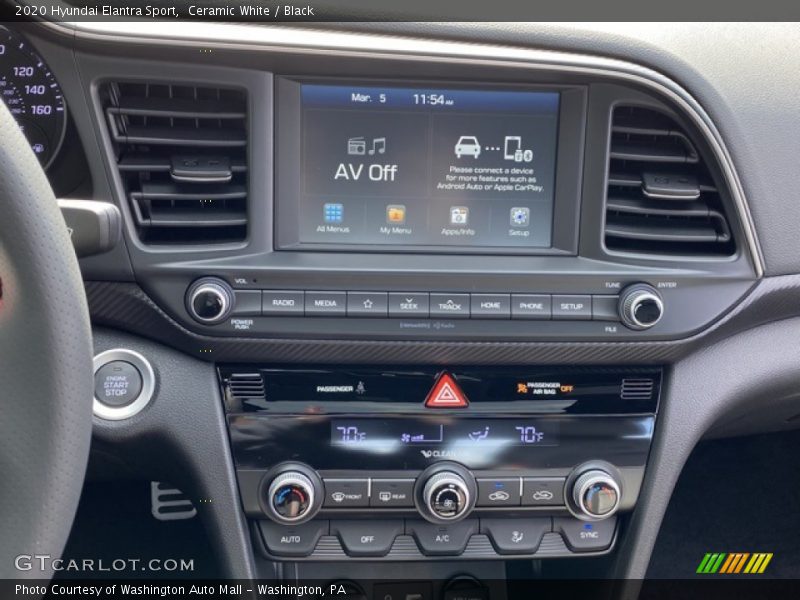 Ceramic White / Black 2020 Hyundai Elantra Sport