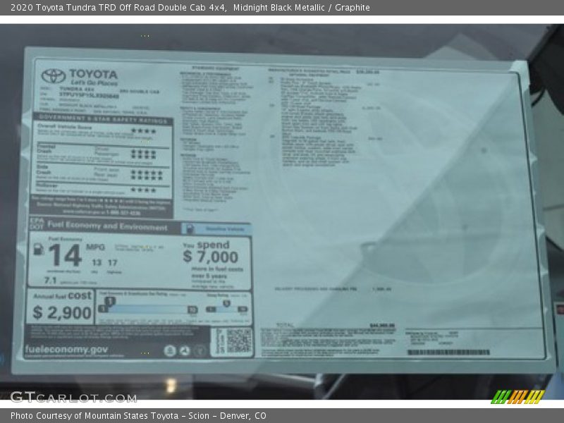 Midnight Black Metallic / Graphite 2020 Toyota Tundra TRD Off Road Double Cab 4x4