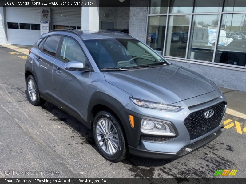 Sonic Silver / Black 2020 Hyundai Kona SEL AWD