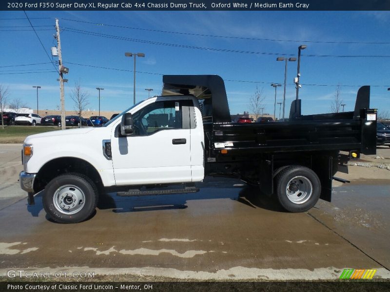Oxford White / Medium Earth Gray 2020 Ford F350 Super Duty XL Regular Cab 4x4 Chassis Dump Truck