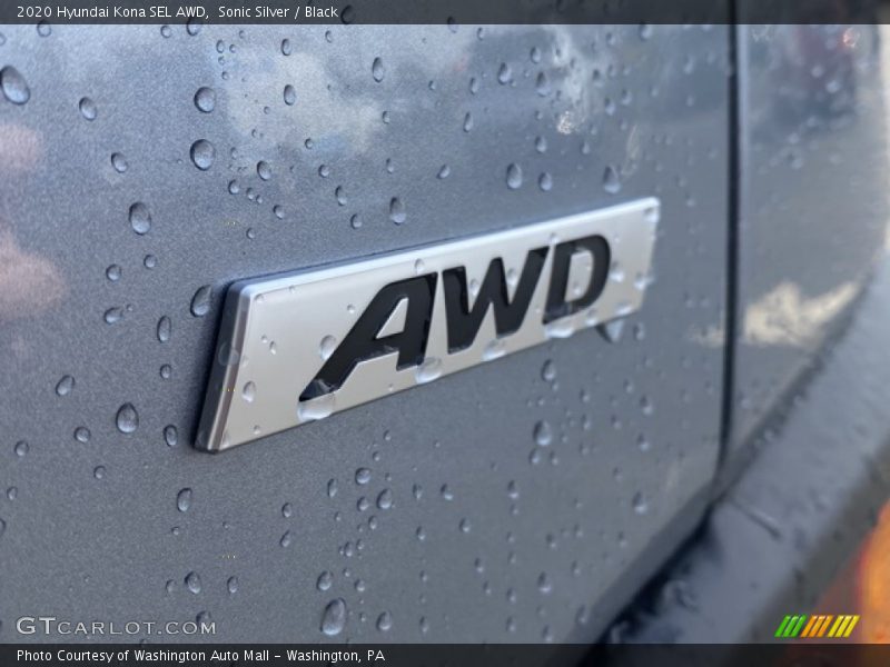 Sonic Silver / Black 2020 Hyundai Kona SEL AWD