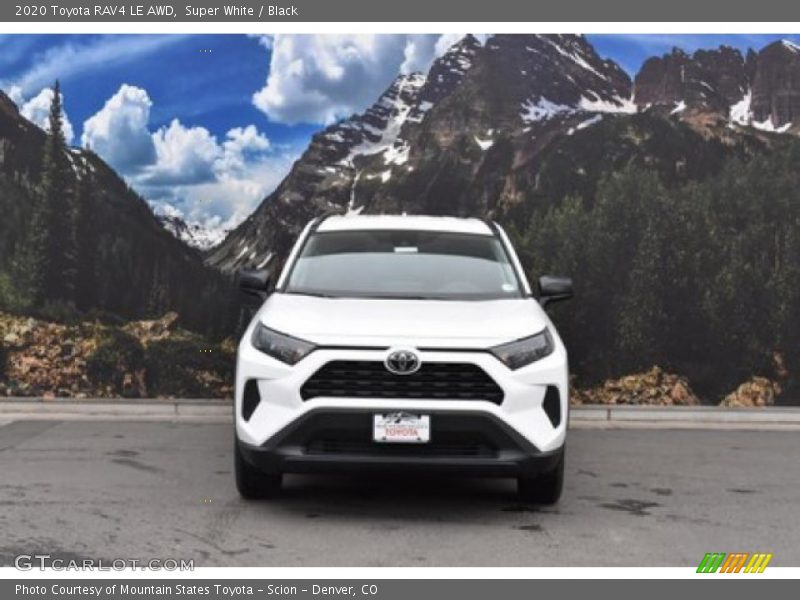 Super White / Black 2020 Toyota RAV4 LE AWD