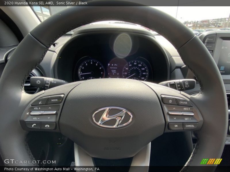 Sonic Silver / Black 2020 Hyundai Kona SEL AWD