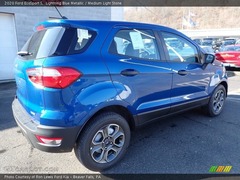 Lightning Blue Metallic / Medium Light Stone 2020 Ford EcoSport S