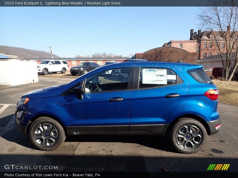 Lightning Blue Metallic / Medium Light Stone 2020 Ford EcoSport S