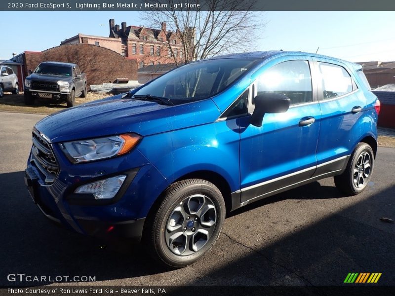 Lightning Blue Metallic / Medium Light Stone 2020 Ford EcoSport S