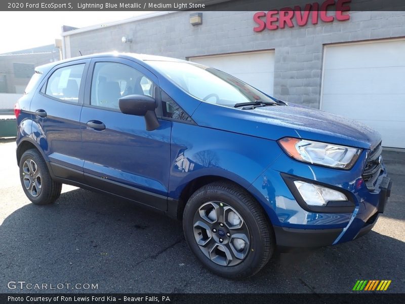 Lightning Blue Metallic / Medium Light Stone 2020 Ford EcoSport S