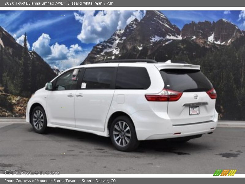 Blizzard White Pearl / Ash 2020 Toyota Sienna Limited AWD