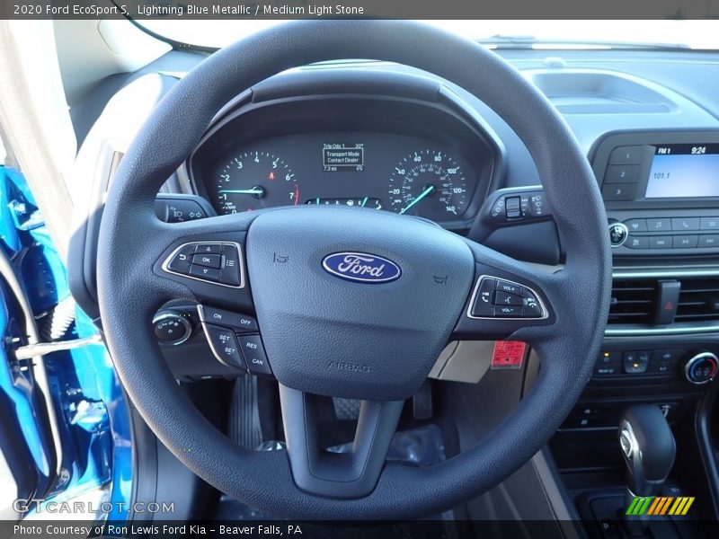 Lightning Blue Metallic / Medium Light Stone 2020 Ford EcoSport S