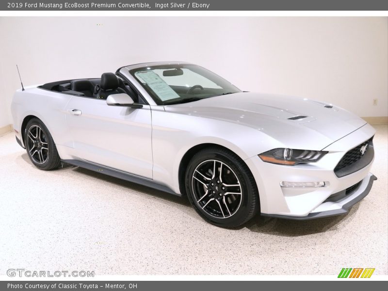 Ingot Silver / Ebony 2019 Ford Mustang EcoBoost Premium Convertible