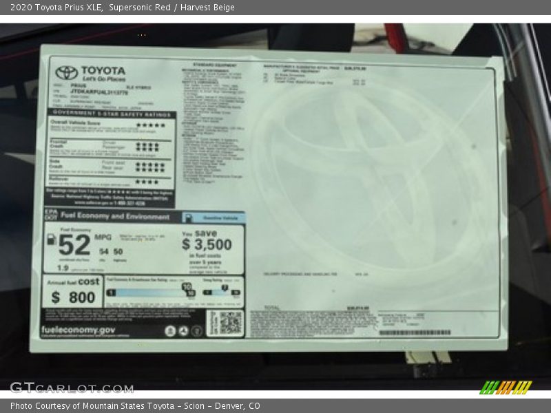 Supersonic Red / Harvest Beige 2020 Toyota Prius XLE