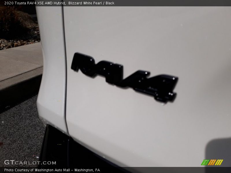 Blizzard White Pearl / Black 2020 Toyota RAV4 XSE AWD Hybrid
