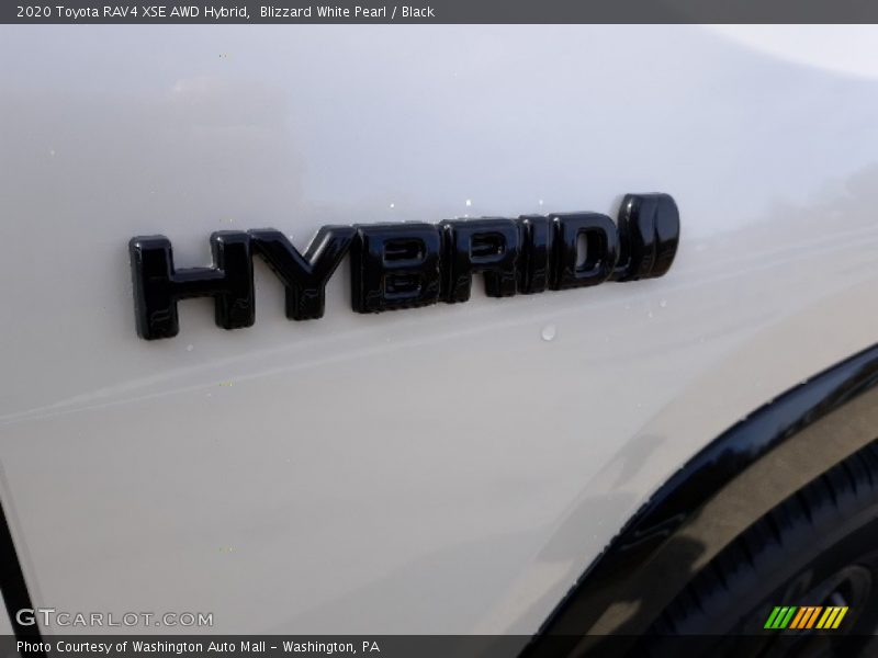 Blizzard White Pearl / Black 2020 Toyota RAV4 XSE AWD Hybrid