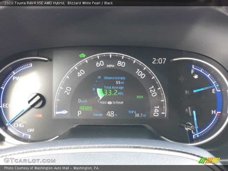 Blizzard White Pearl / Black 2020 Toyota RAV4 XSE AWD Hybrid