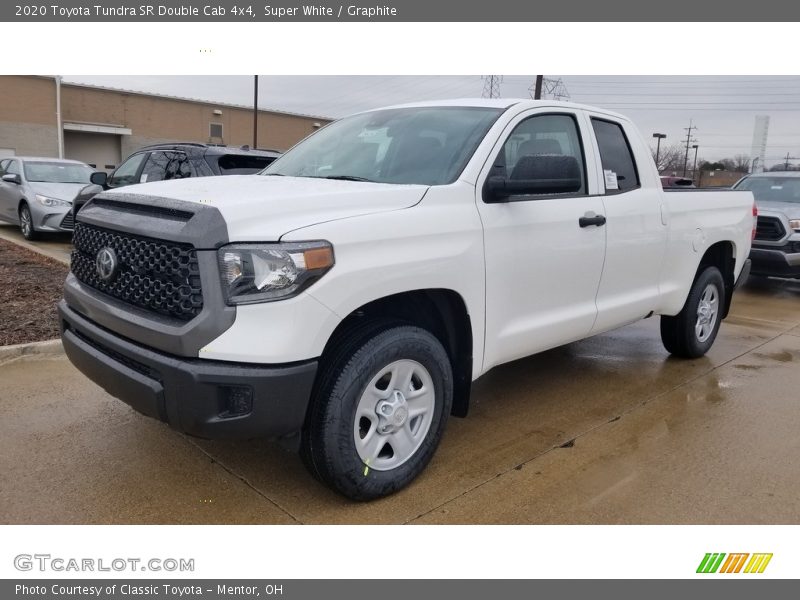 Super White / Graphite 2020 Toyota Tundra SR Double Cab 4x4