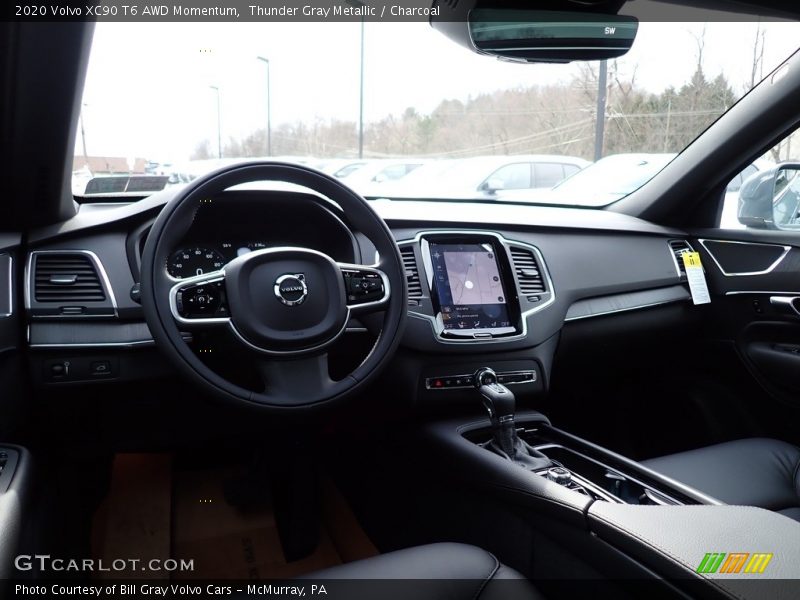 Thunder Gray Metallic / Charcoal 2020 Volvo XC90 T6 AWD Momentum