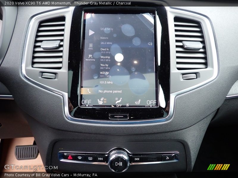 Thunder Gray Metallic / Charcoal 2020 Volvo XC90 T6 AWD Momentum
