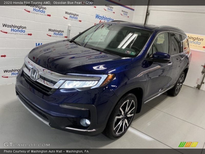 Obsidian Blue Pearl / Gray 2020 Honda Pilot Touring AWD