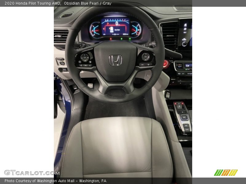 Obsidian Blue Pearl / Gray 2020 Honda Pilot Touring AWD