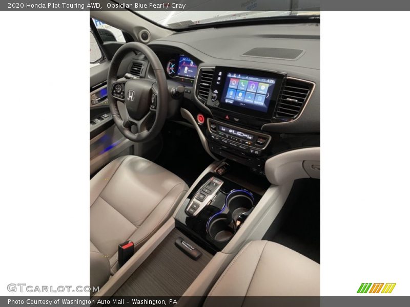 Obsidian Blue Pearl / Gray 2020 Honda Pilot Touring AWD