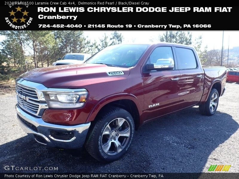 Delmonico Red Pearl / Black/Diesel Gray 2020 Ram 1500 Laramie Crew Cab 4x4