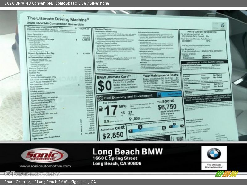 Sonic Speed Blue / Silverstone 2020 BMW M8 Convertible