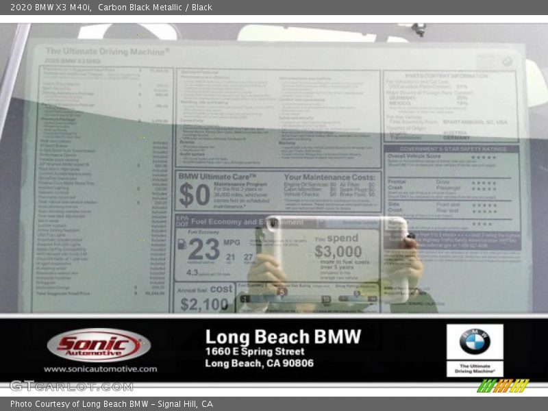 Carbon Black Metallic / Black 2020 BMW X3 M40i