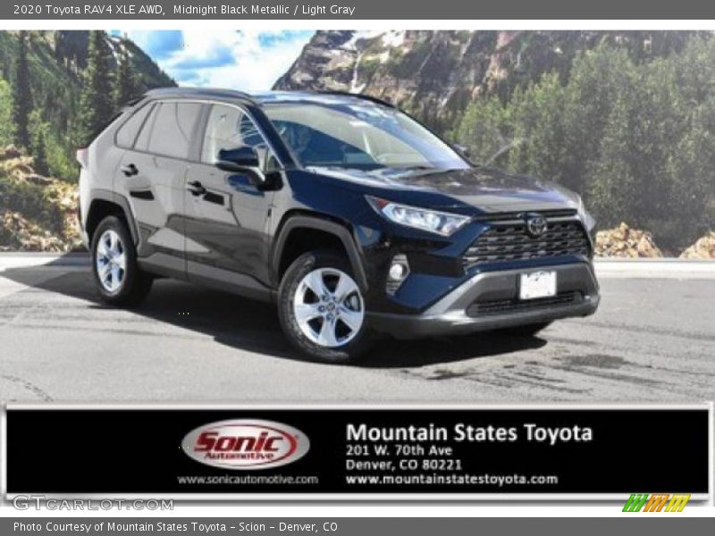 Midnight Black Metallic / Light Gray 2020 Toyota RAV4 XLE AWD