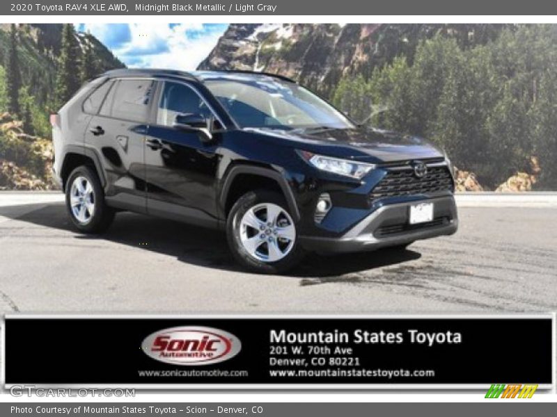 Midnight Black Metallic / Light Gray 2020 Toyota RAV4 XLE AWD