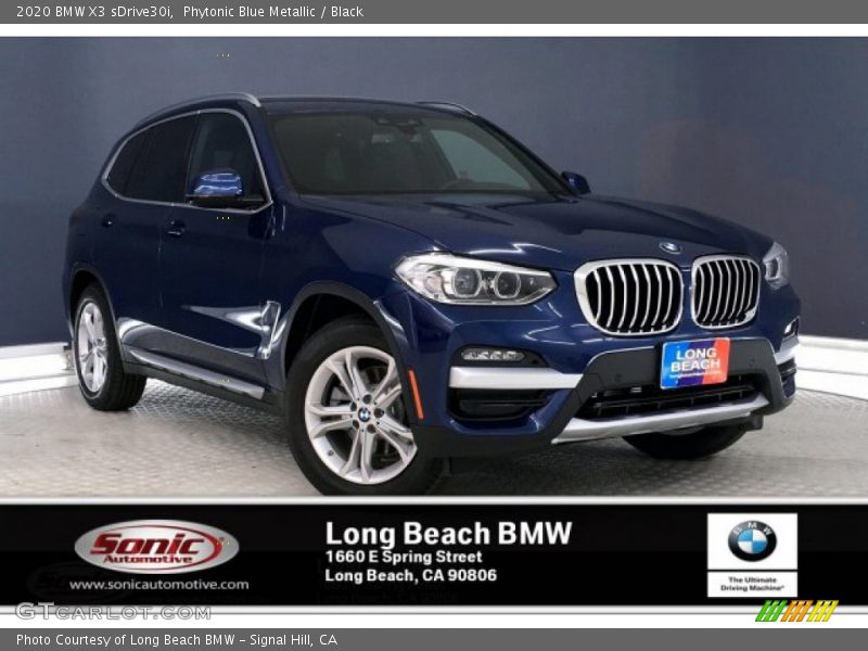 Phytonic Blue Metallic / Black 2020 BMW X3 sDrive30i