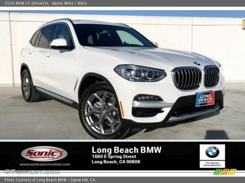 Alpine White / Black 2020 BMW X3 sDrive30i