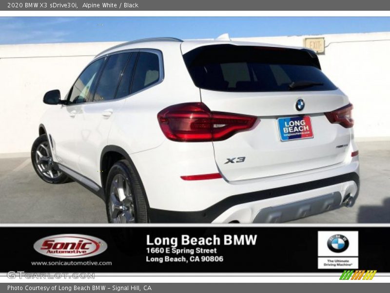 Alpine White / Black 2020 BMW X3 sDrive30i