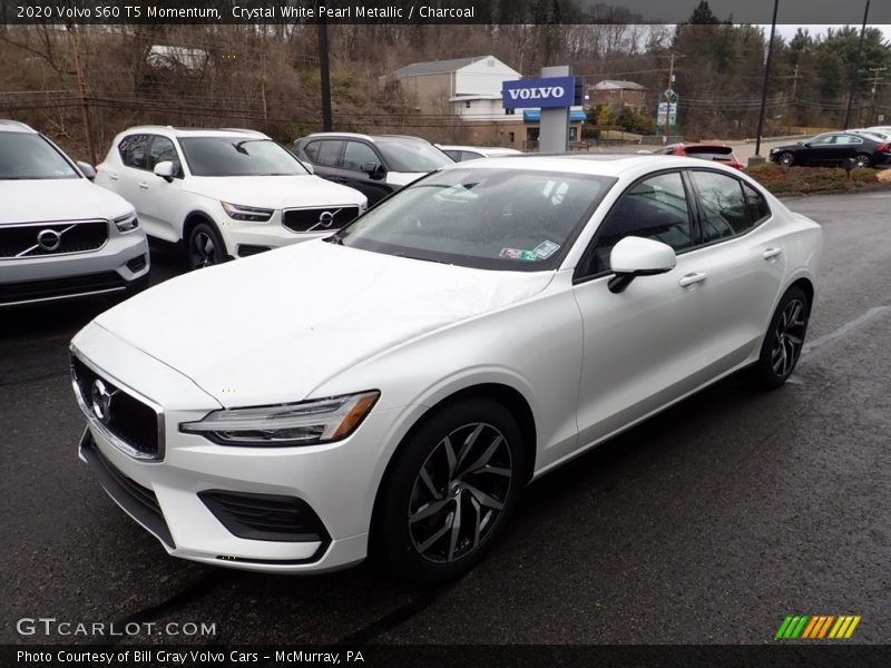 Crystal White Pearl Metallic / Charcoal 2020 Volvo S60 T5 Momentum