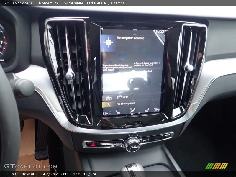 Crystal White Pearl Metallic / Charcoal 2020 Volvo S60 T5 Momentum