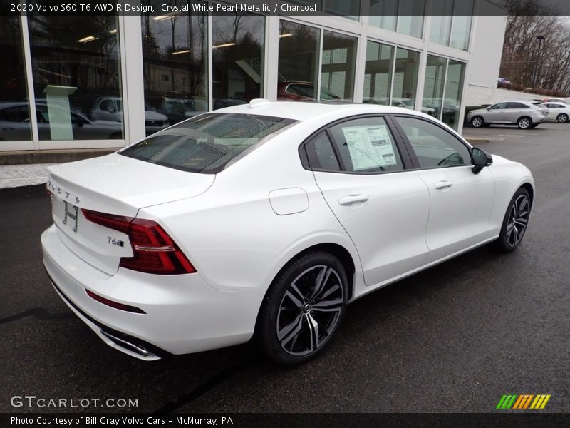 Crystal White Pearl Metallic / Charcoal 2020 Volvo S60 T6 AWD R Design