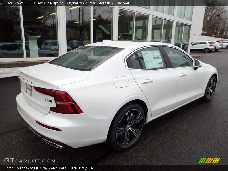 Crystal White Pearl Metallic / Charcoal 2020 Volvo S60 T6 AWD Inscription