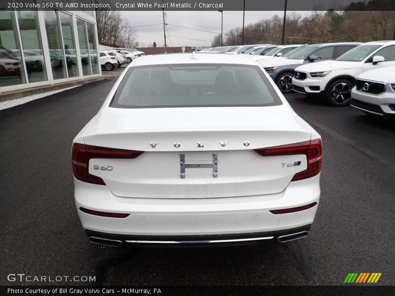 Crystal White Pearl Metallic / Charcoal 2020 Volvo S60 T6 AWD Inscription