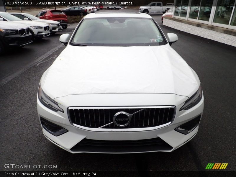 Crystal White Pearl Metallic / Charcoal 2020 Volvo S60 T6 AWD Inscription