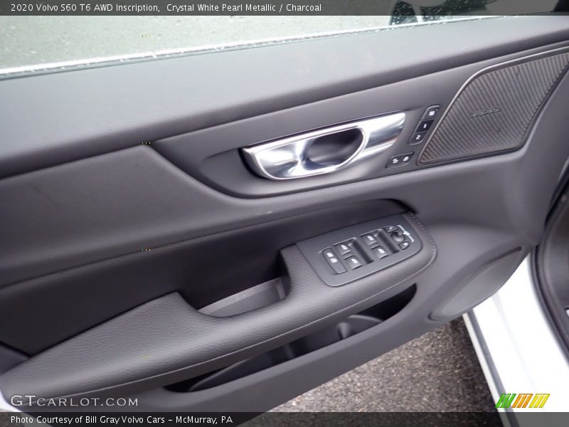 Crystal White Pearl Metallic / Charcoal 2020 Volvo S60 T6 AWD Inscription