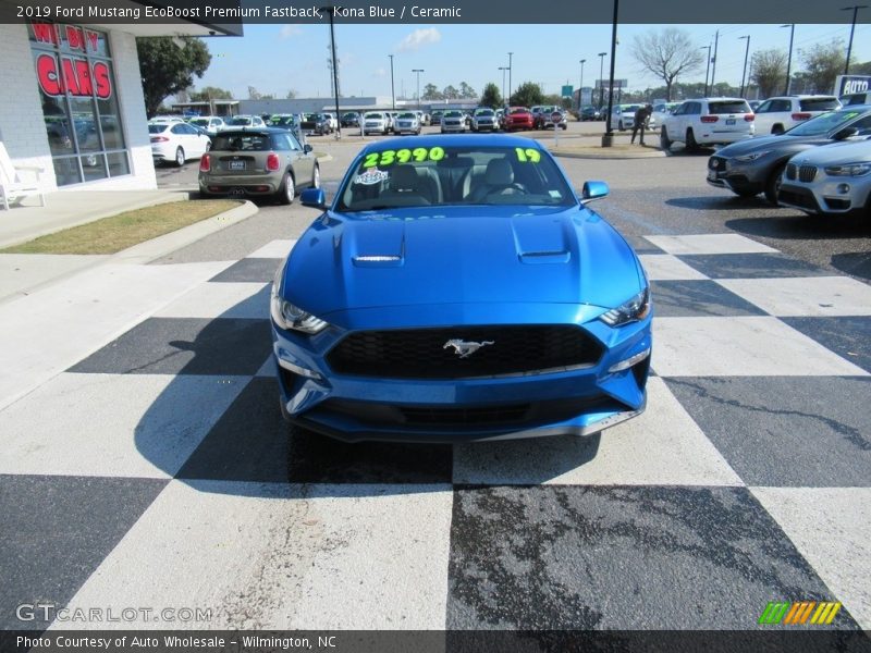Kona Blue / Ceramic 2019 Ford Mustang EcoBoost Premium Fastback