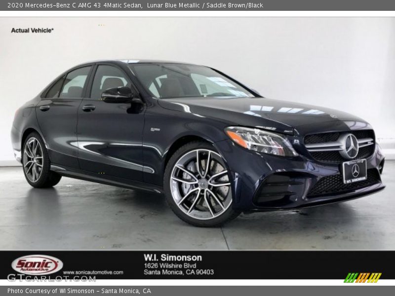 Lunar Blue Metallic / Saddle Brown/Black 2020 Mercedes-Benz C AMG 43 4Matic Sedan