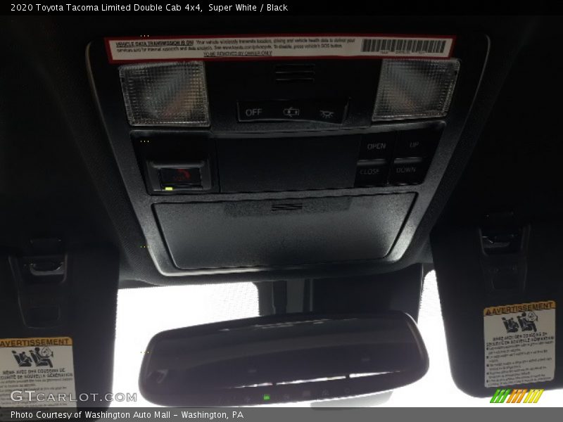 Super White / Black 2020 Toyota Tacoma Limited Double Cab 4x4