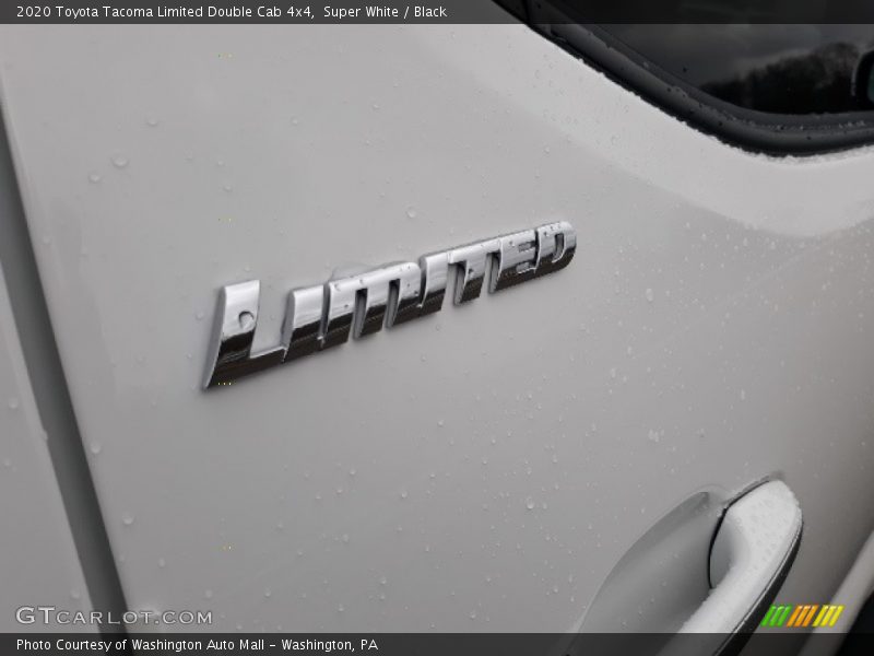 Super White / Black 2020 Toyota Tacoma Limited Double Cab 4x4
