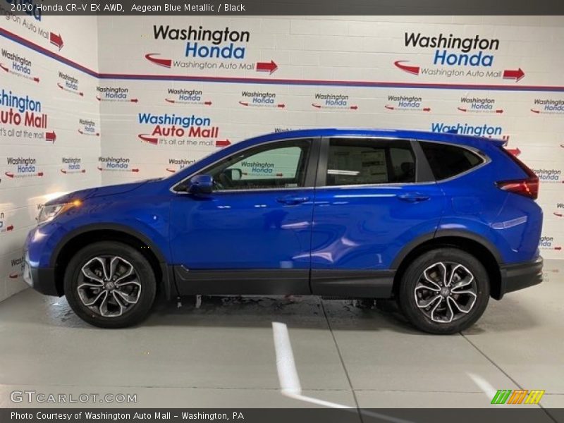 Aegean Blue Metallic / Black 2020 Honda CR-V EX AWD