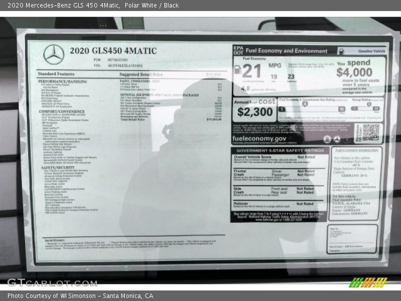 Polar White / Black 2020 Mercedes-Benz GLS 450 4Matic
